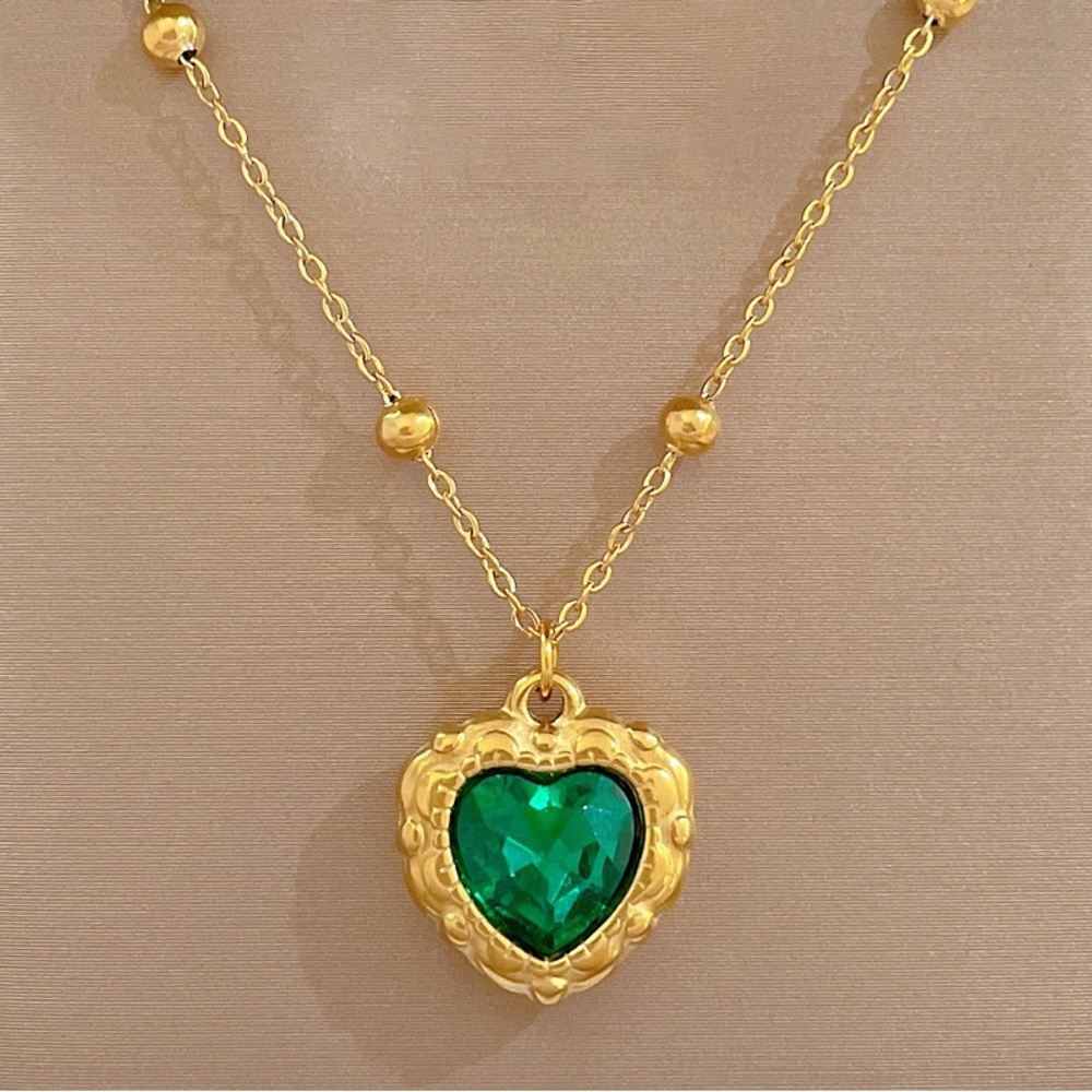 18K Gold Vintage Emerald Green Heart Pendant Necklace*
satellite sphere ball*LW